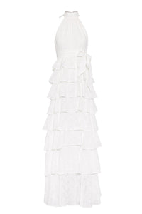 Angel Maxi Dress Halterneck White