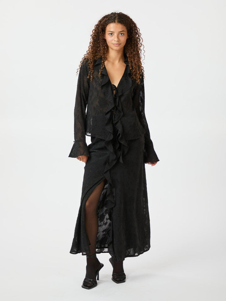 Anika Burnout Blouse Black | Skjorter og bluser | Smuk - Dameklær på nett