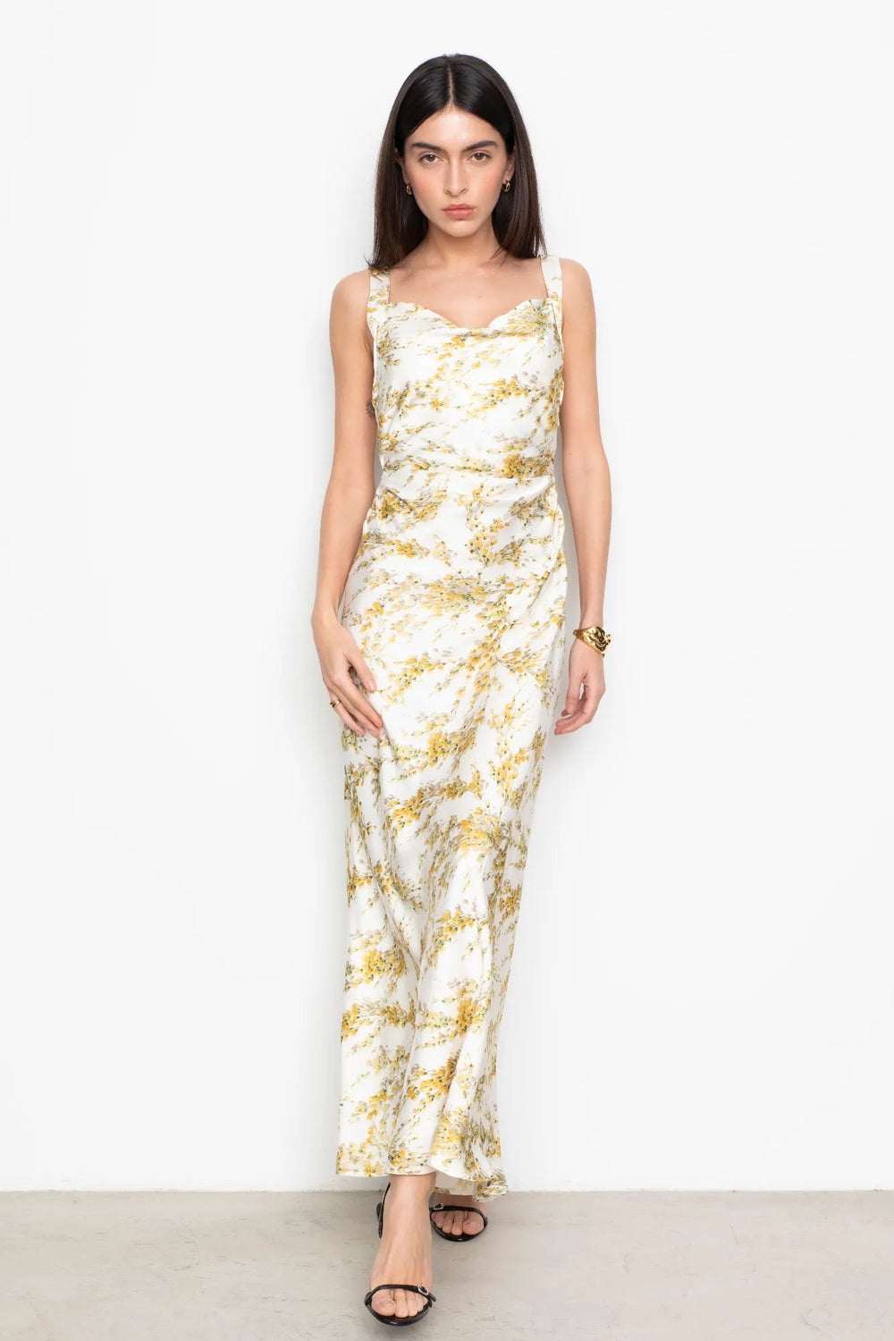 Anna Dress Yellow Mimosa Print | Kjoler | Smuk