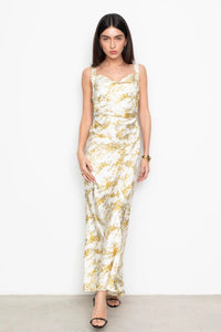 Anna Dress Yellow Mimosa Print