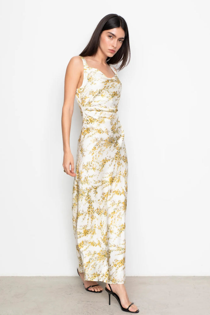 Anna Dress Yellow Mimosa Print | Kjoler | Smuk