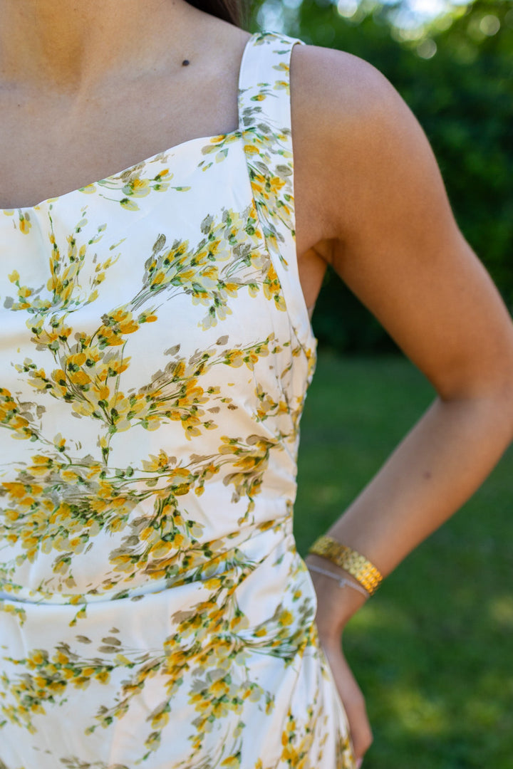 Anna Dress Yellow Mimosa Print | Kjoler | Smuk
