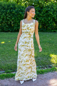 Anna Dress Yellow Mimosa Print