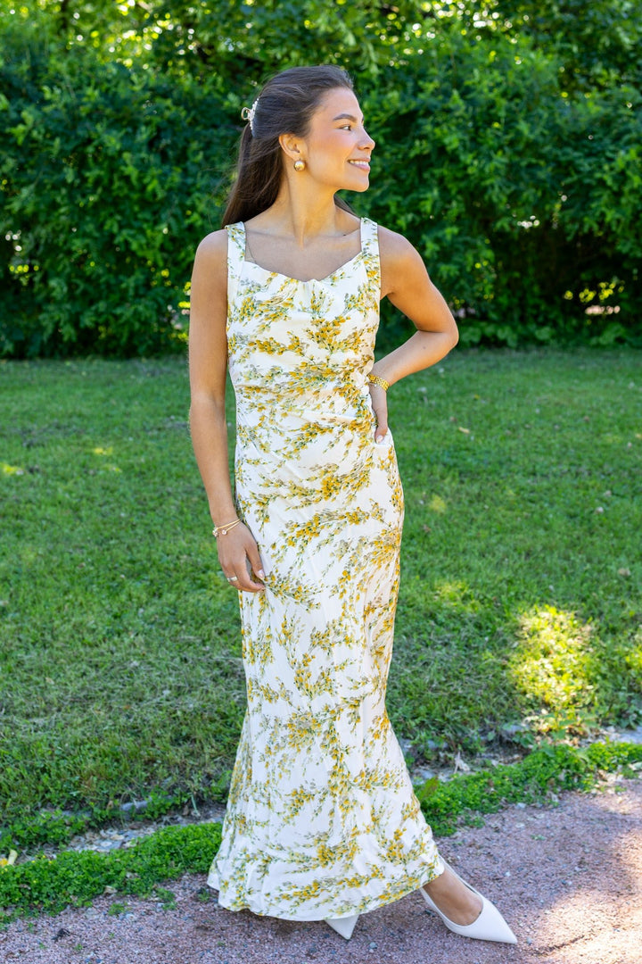 Anna Dress Yellow Mimosa Print | Kjoler | Smuk