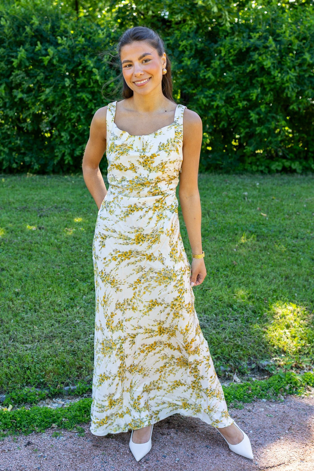 Anna Dress Yellow Mimosa Print | Kjoler | Smuk