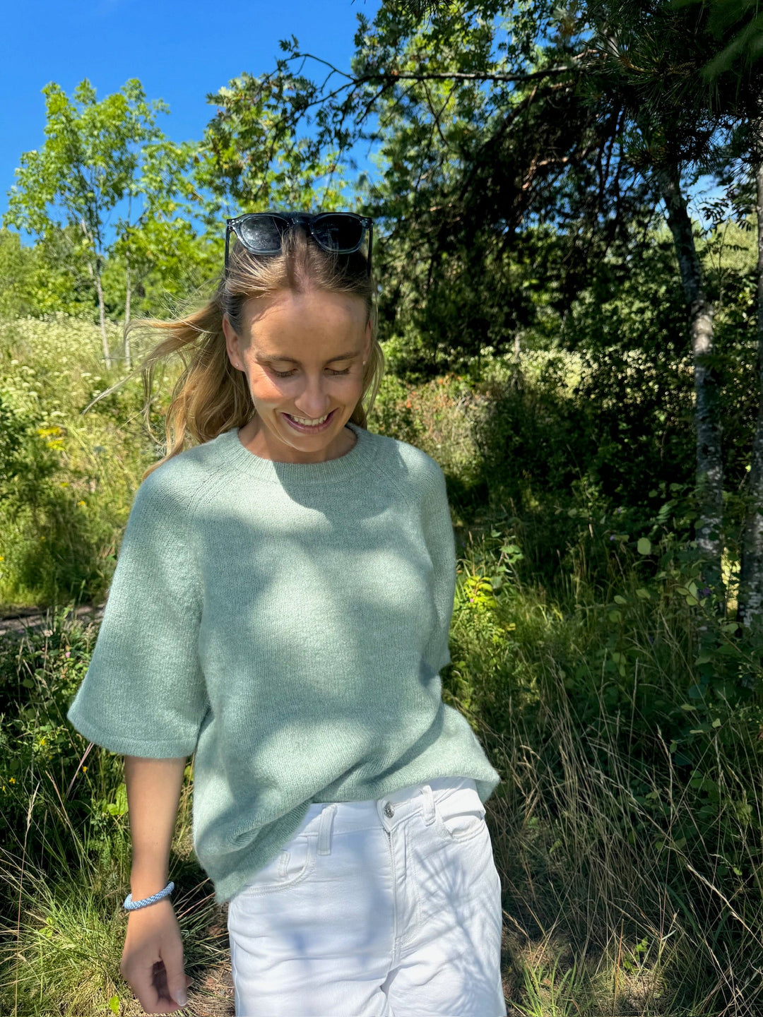 Anne Ss Knit Pullover Iceberg Green | Genser | Smuk - Dameklær på nett