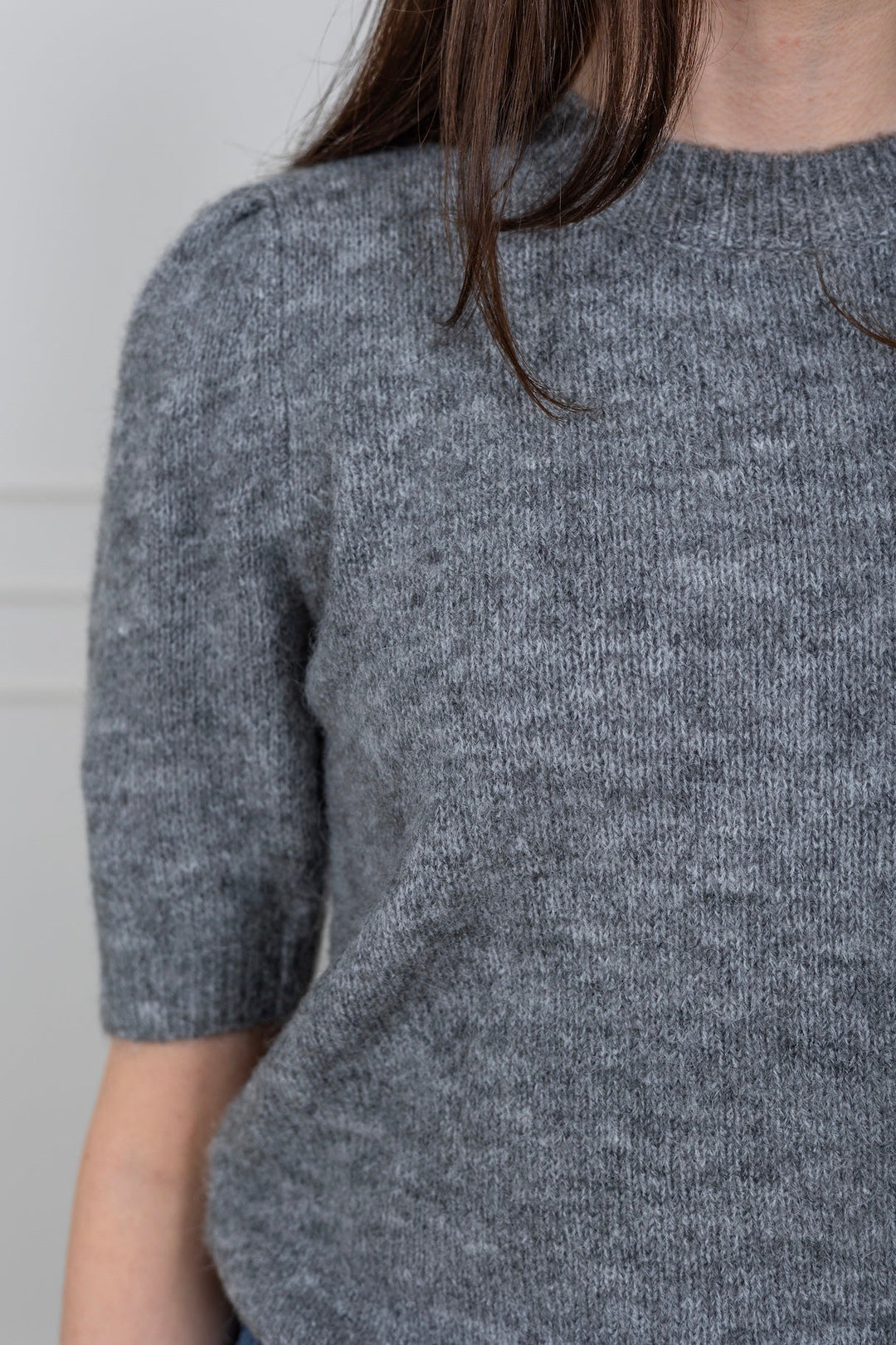 Anne Ss Knit Pullover Light Grey Melange | Genser | Smuk - Dameklær på nett