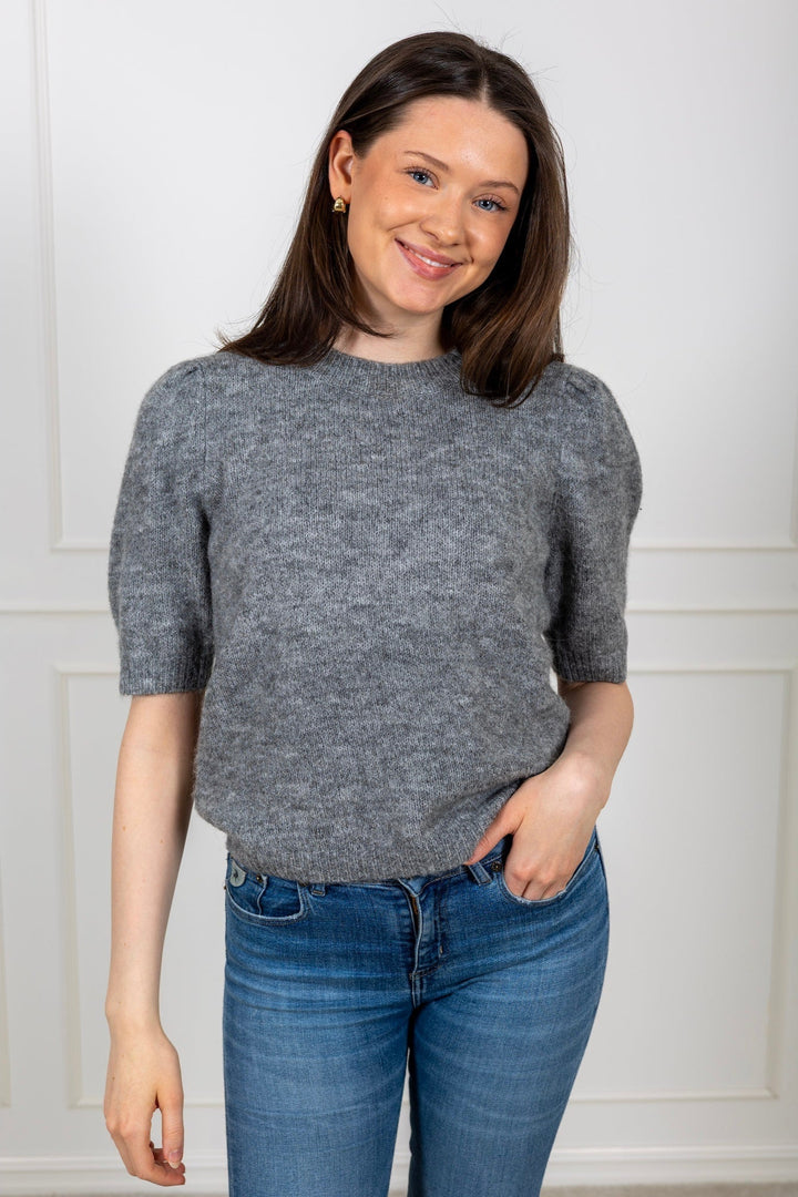 Anne Ss Knit Pullover Light Grey Melange | Genser | Smuk - Dameklær på nett