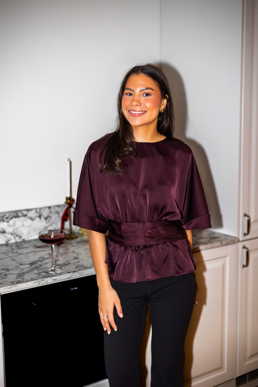 Annegret Heavy Sateen Blouse Burgundy | Skjorter og bluser | Smuk