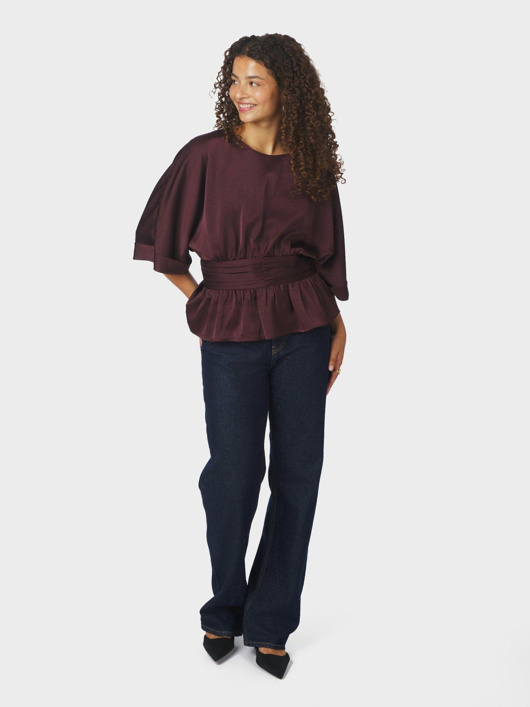 Annegret Heavy Sateen Blouse Burgundy | Skjorter og bluser | Smuk