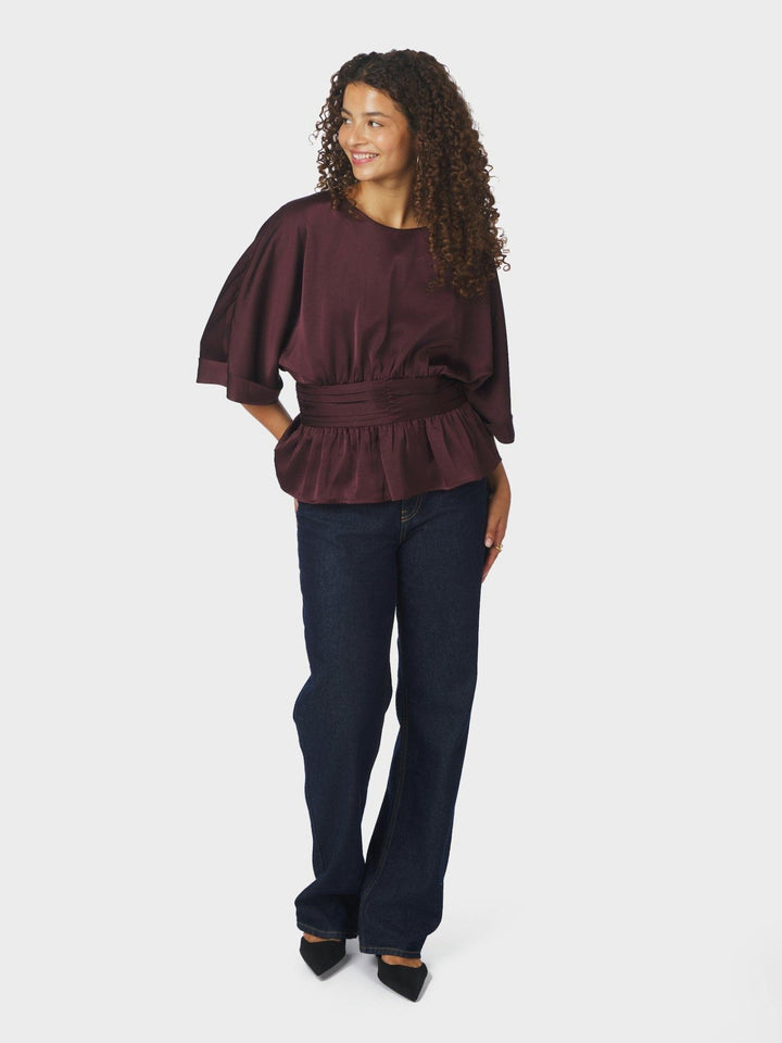 Annegret Heavy Sateen Blouse Burgundy | Skjorter og bluser | Smuk