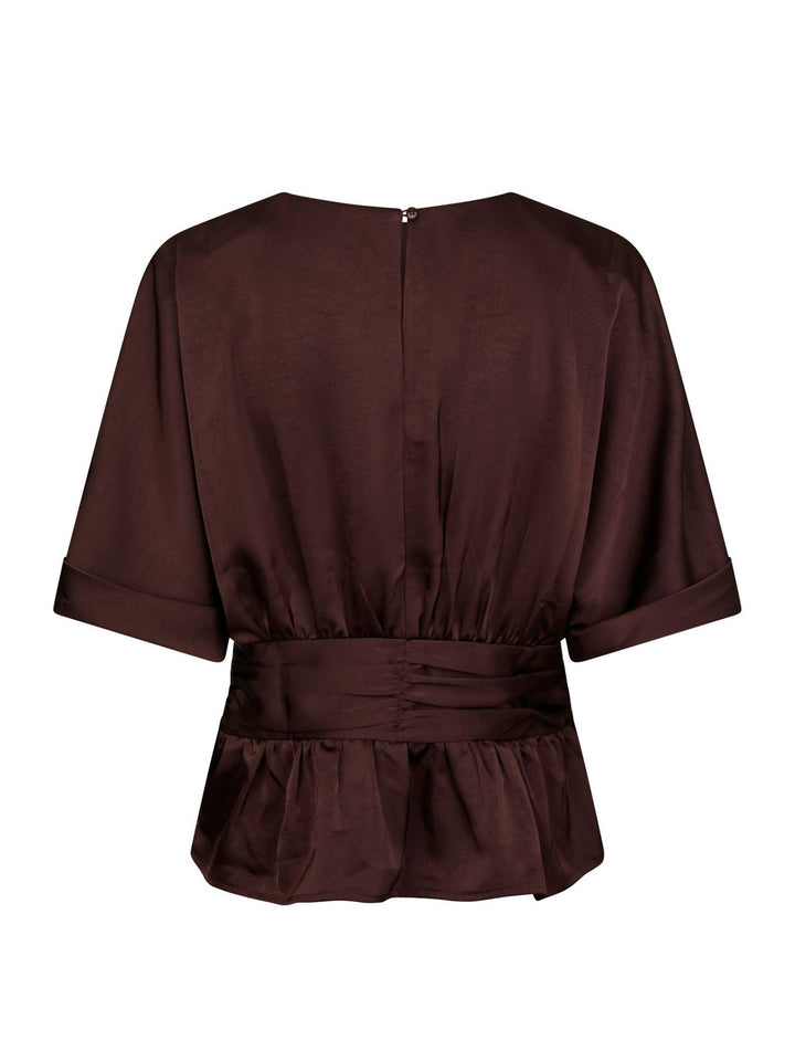 Annegret Heavy Sateen Blouse Burgundy | Skjorter og bluser | Smuk