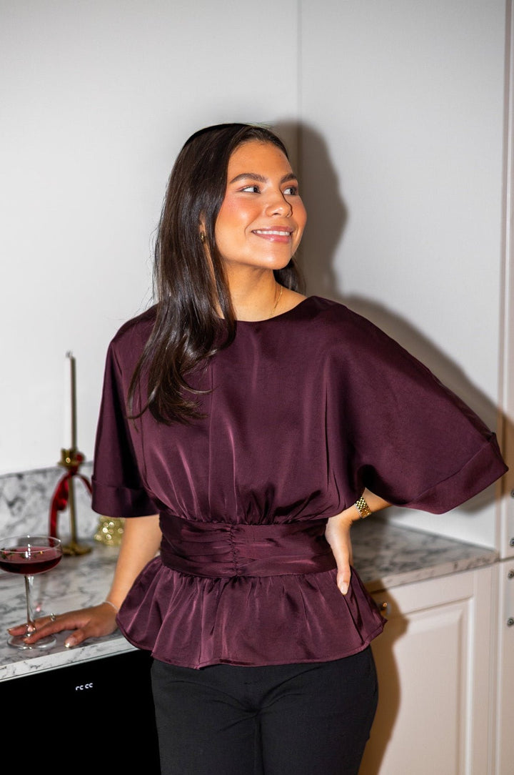 Annegret Heavy Sateen Blouse Burgundy | Skjorter og bluser | Smuk