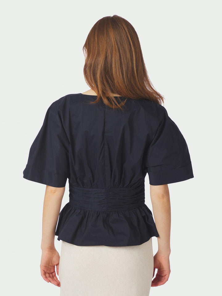 Annegret Poplin Blouse Navy | Skjorter og bluser | Smuk