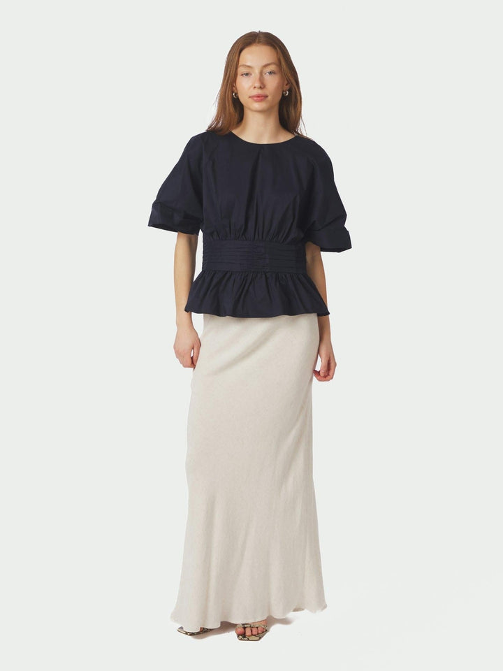 Annegret Poplin Blouse Navy | Skjorter og bluser | Smuk