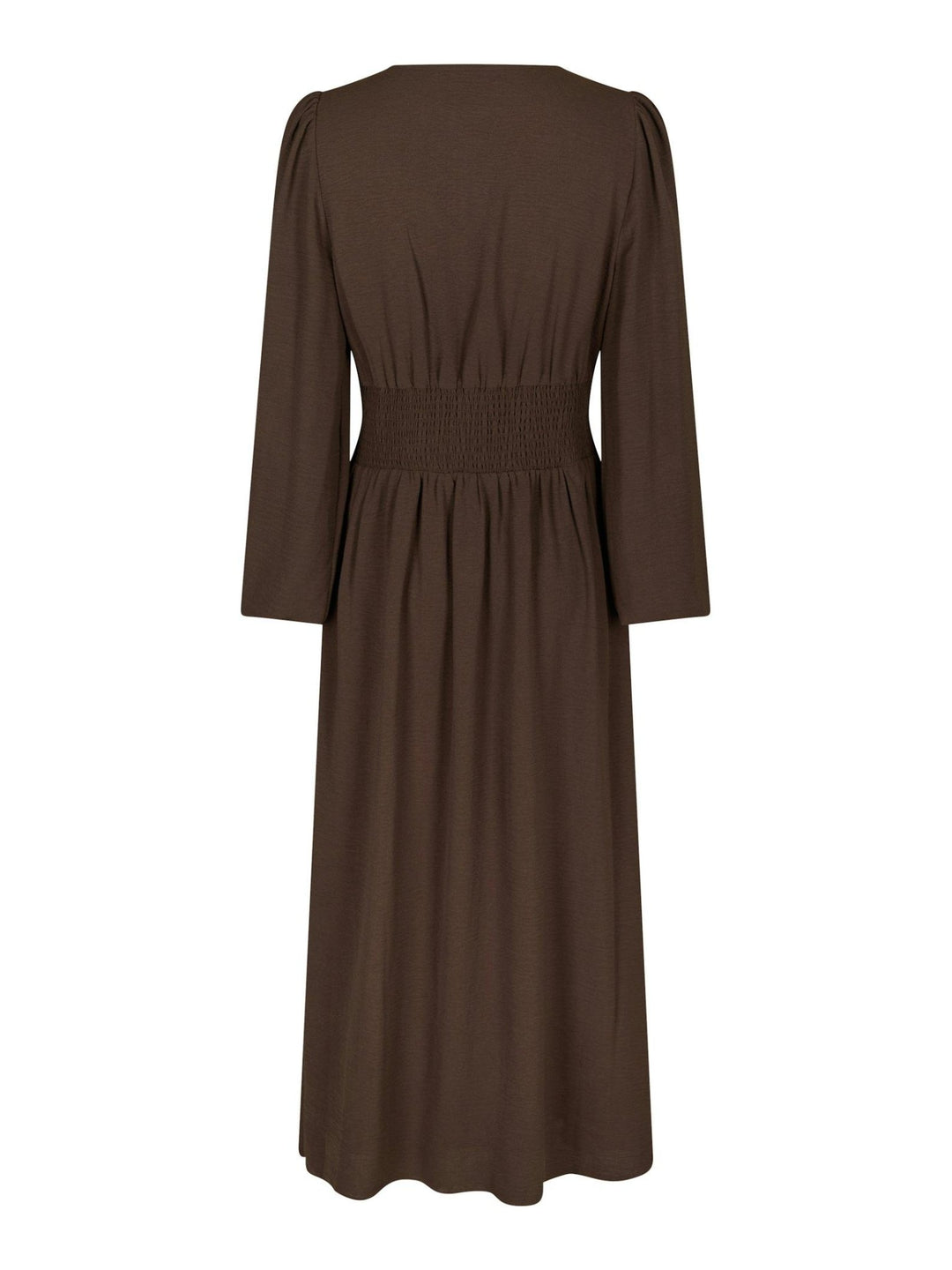 Annelie Solid Crepe Dress Dark Brown | Kjoler | Smuk