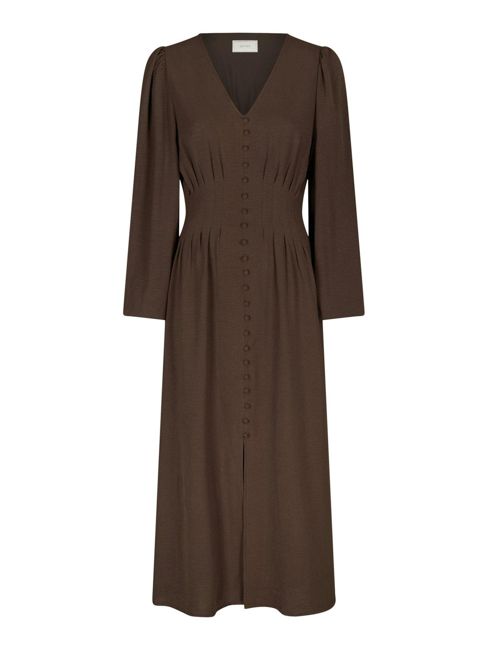 Annelie Solid Crepe Dress Dark Brown | Kjoler | Smuk