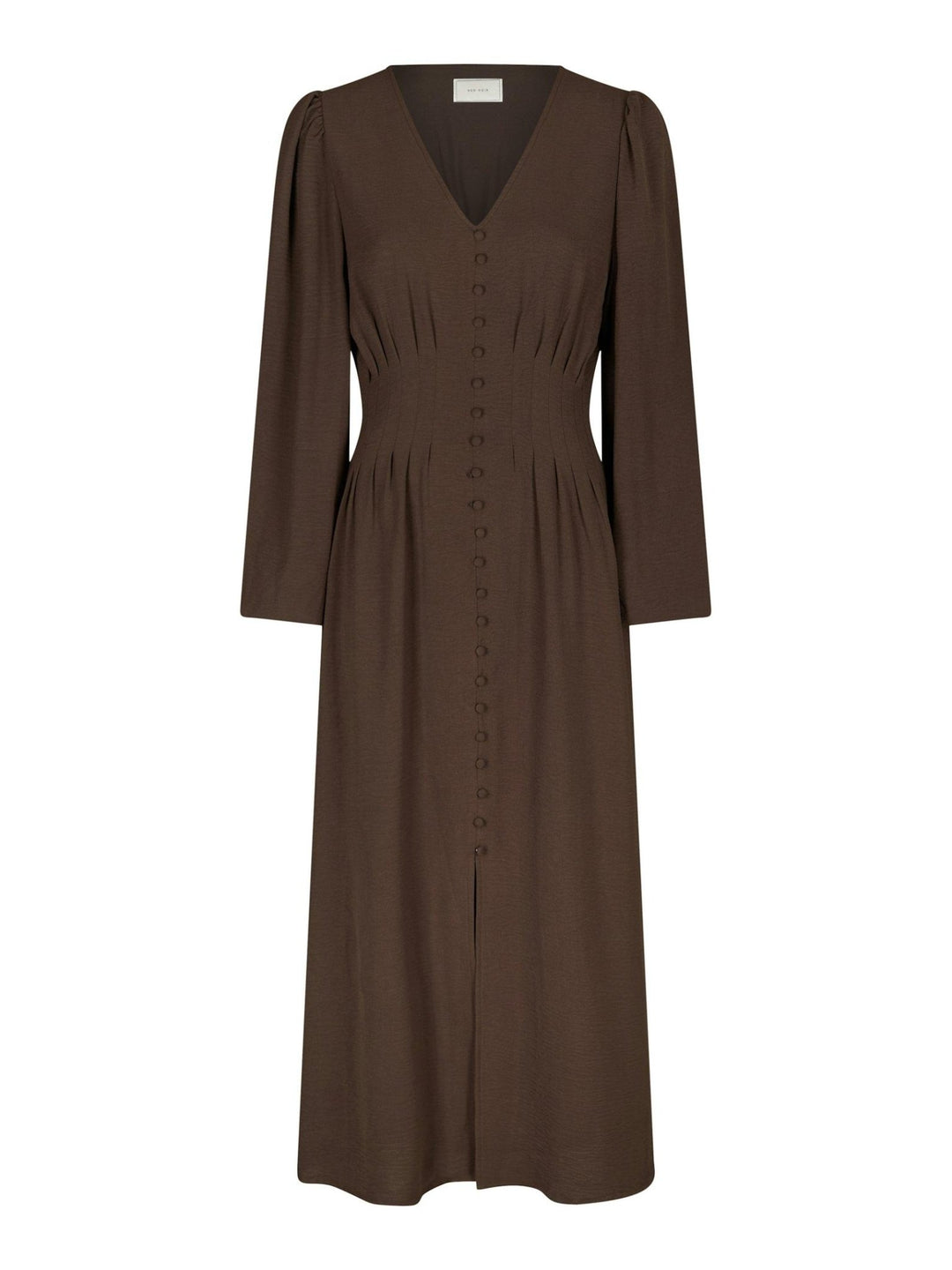 Annelie Solid Crepe Dress Dark Brown | Kjoler | Smuk