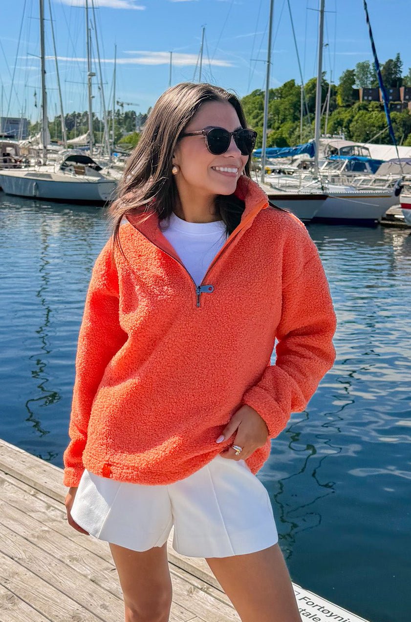 Annie Zip Sweater Orange | Genser | Smuk
