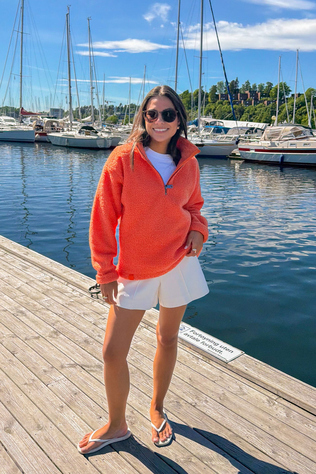 Annie Zip Sweater Orange | Genser | Smuk