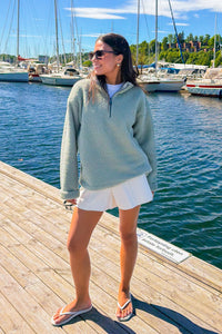 Annie Zip Sweater Sea Green