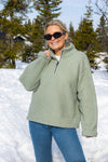 Annie Zip Sweater Sea Green