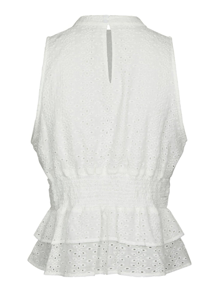 Ansol Emb Top Off White | Topper | Smuk