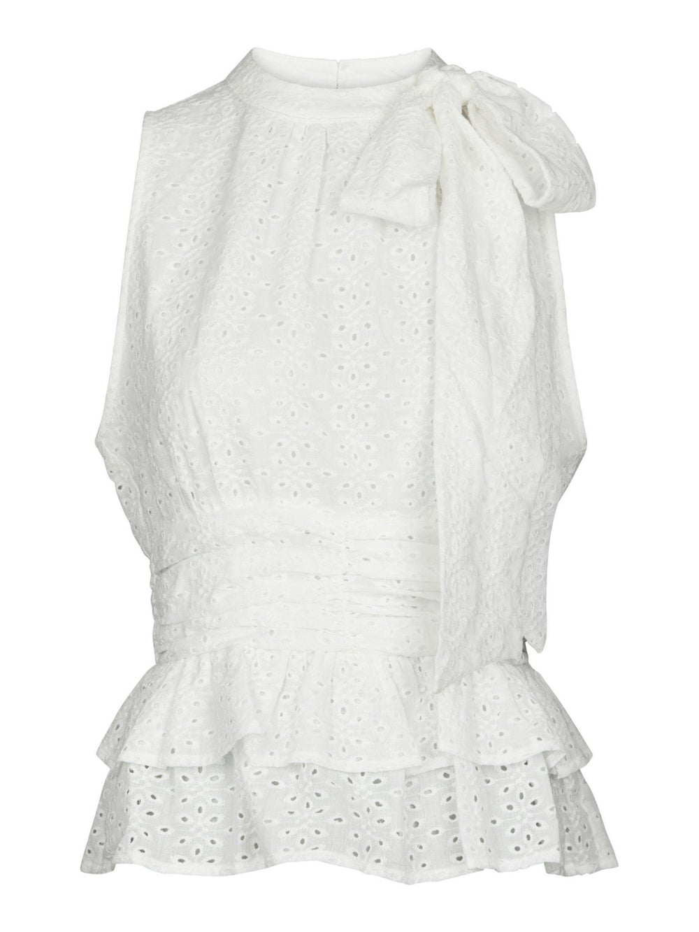 Ansol Emb Top Off White | Topper | Smuk