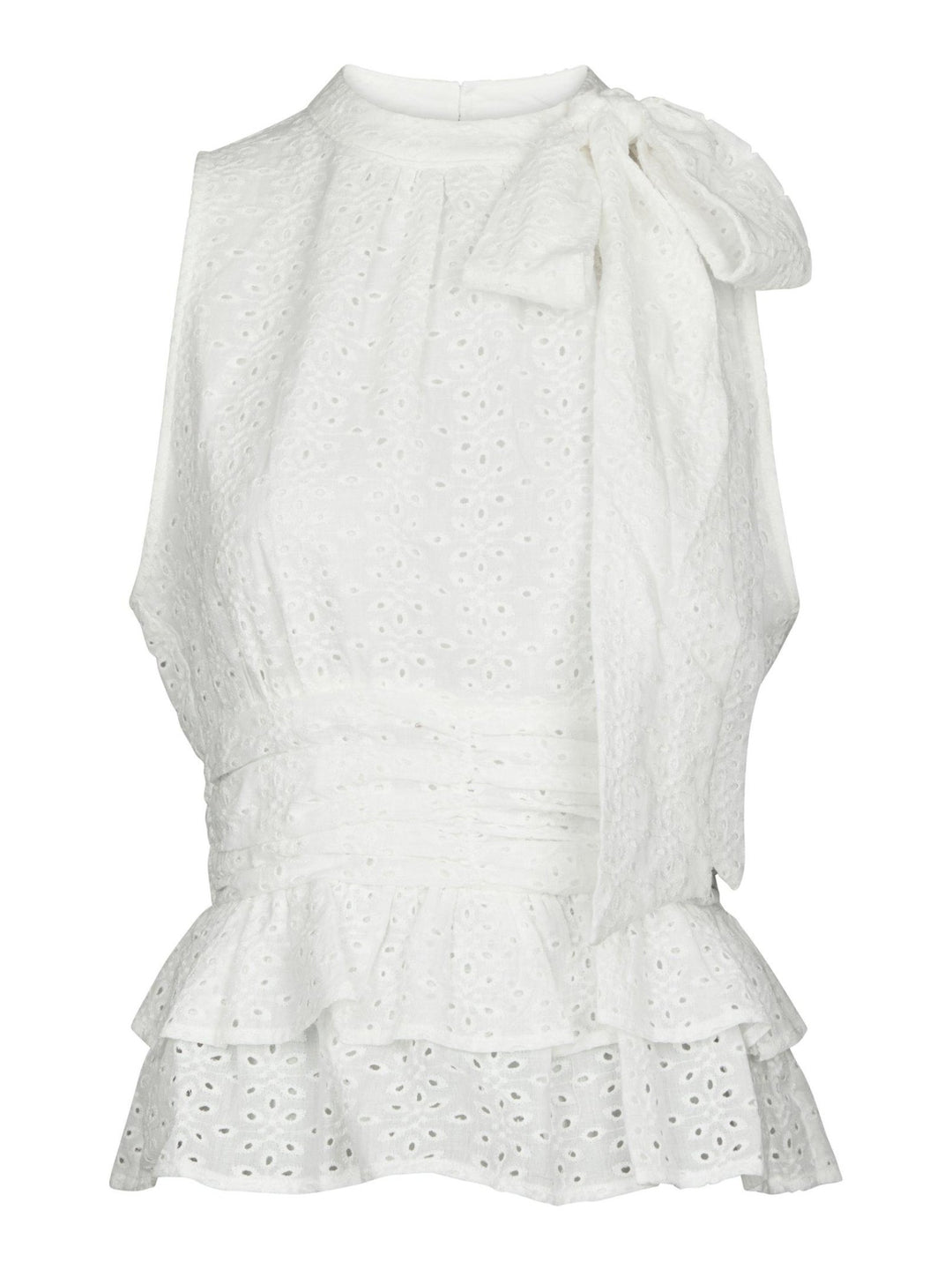 Ansol Emb Top Off White | Topper | Smuk
