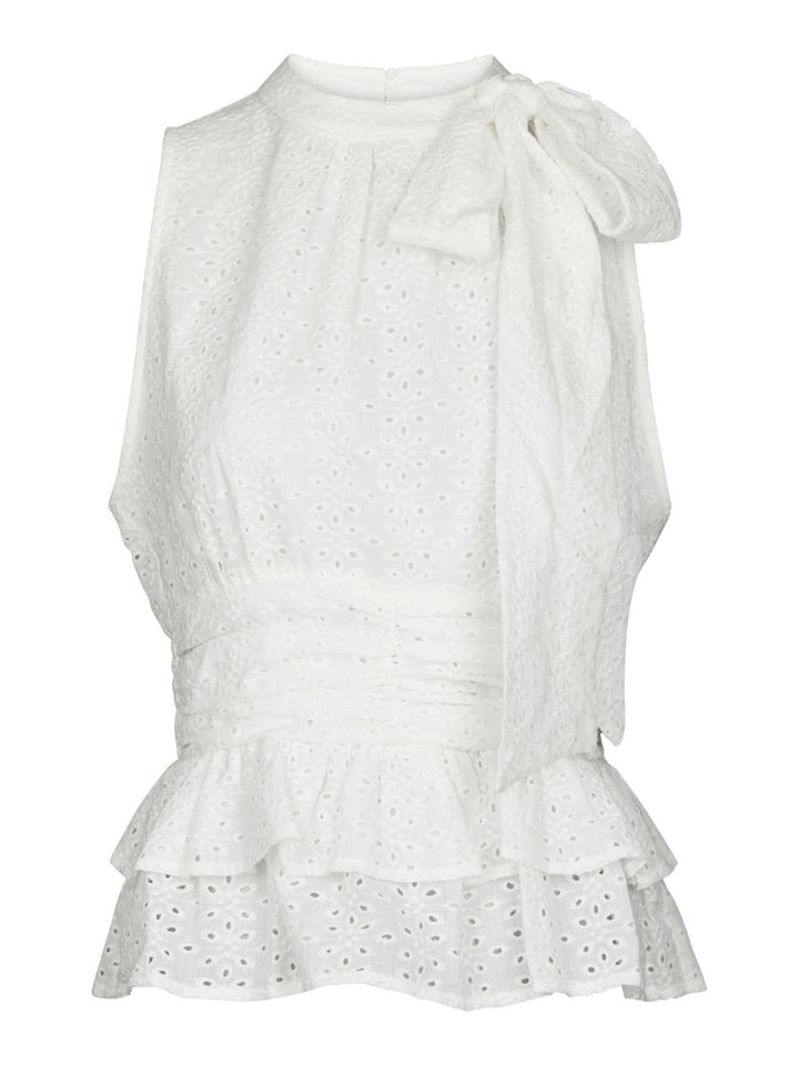Ansol Emb Top Off White | Topper | Smuk
