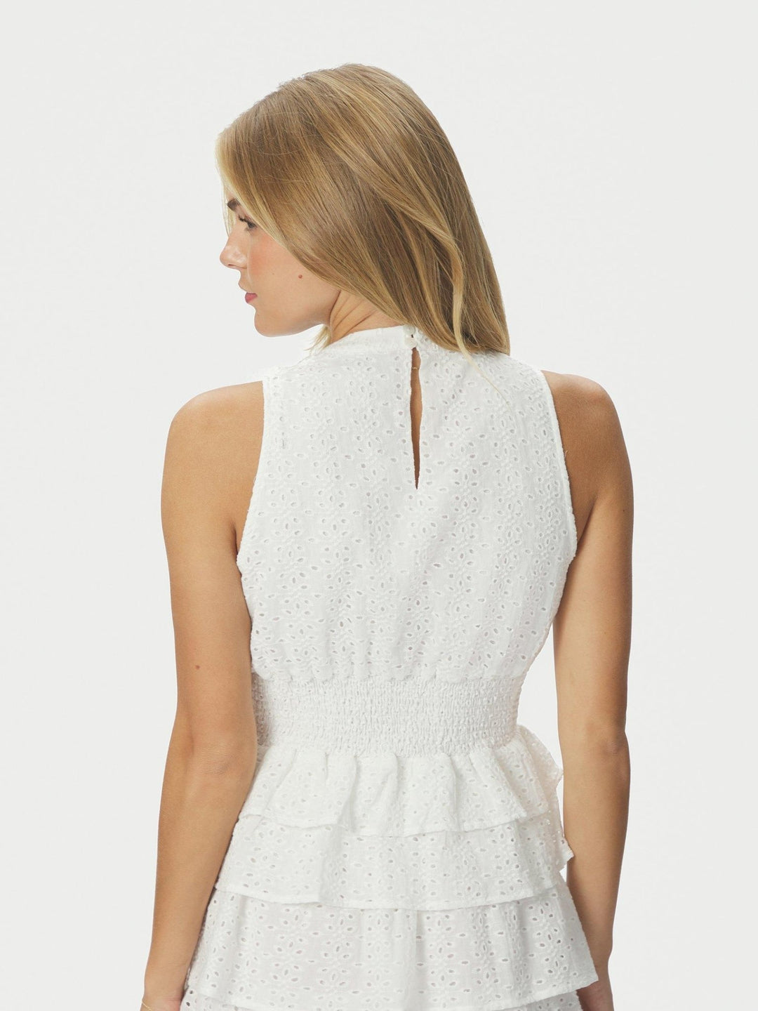 Ansol Emb Top Off White | Topper | Smuk