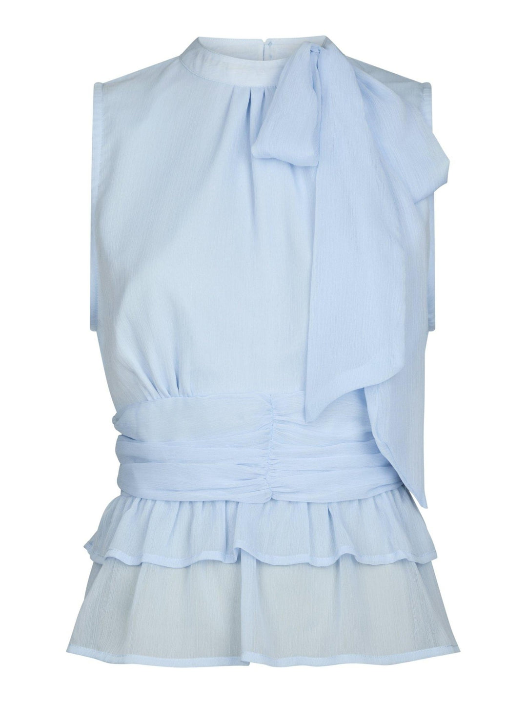 Ansol Solid Chiffon Top Light Blue | Topper | Smuk