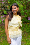 Ansol Solid Chiffon Top Light Yellow