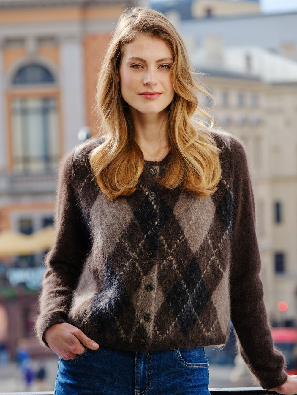 Argyle Pullover Brown | Genser | Smuk - Dameklær på nett
