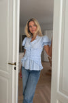 Ariel Blouse Blue White Stripes