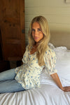 Ariel Blouse Off White Vintage Blue