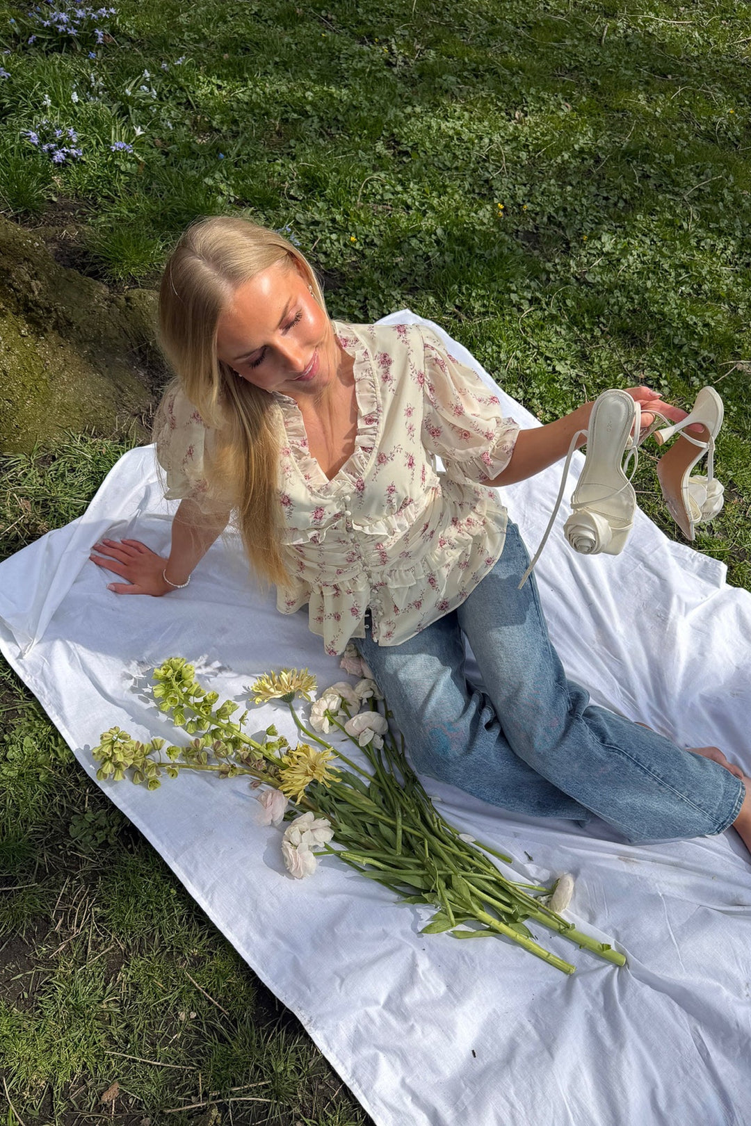 Ariel Blouse Off White Vintage Rose | Skjorter og bluser | Smuk