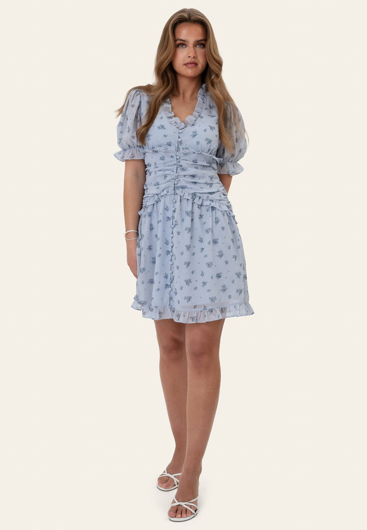 Ariel Dress Blue Flower Print | Kjoler | Smuk