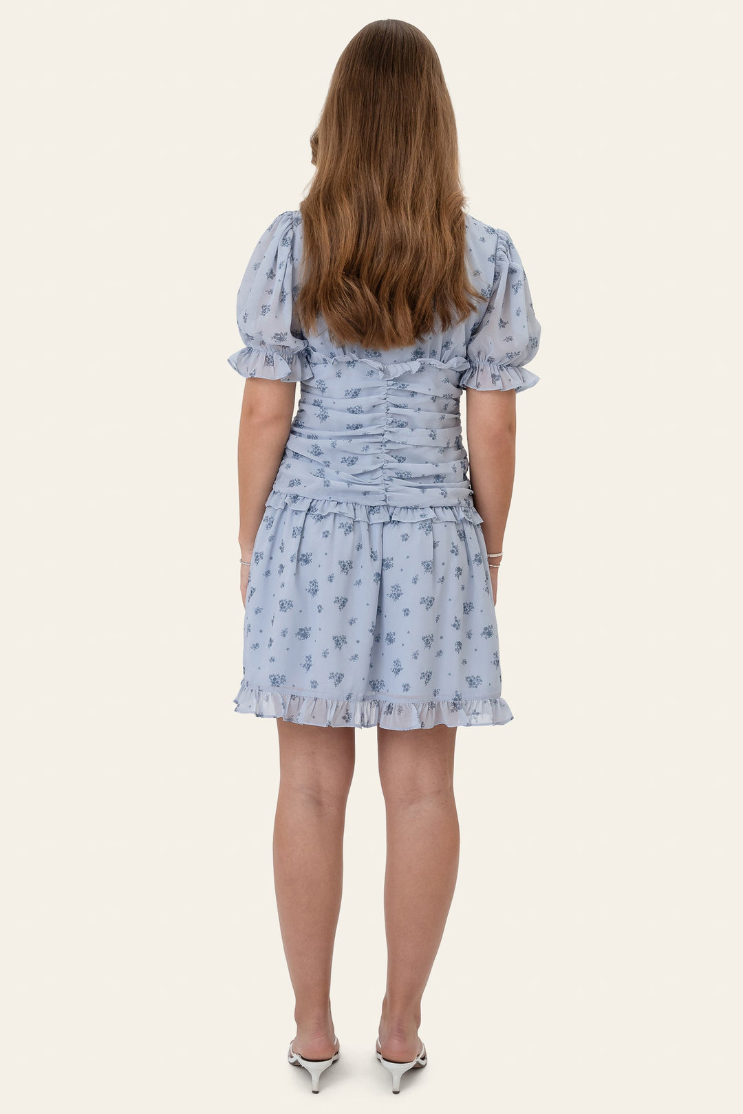 Ariel Dress Blue Flower Print | Kjoler | Smuk