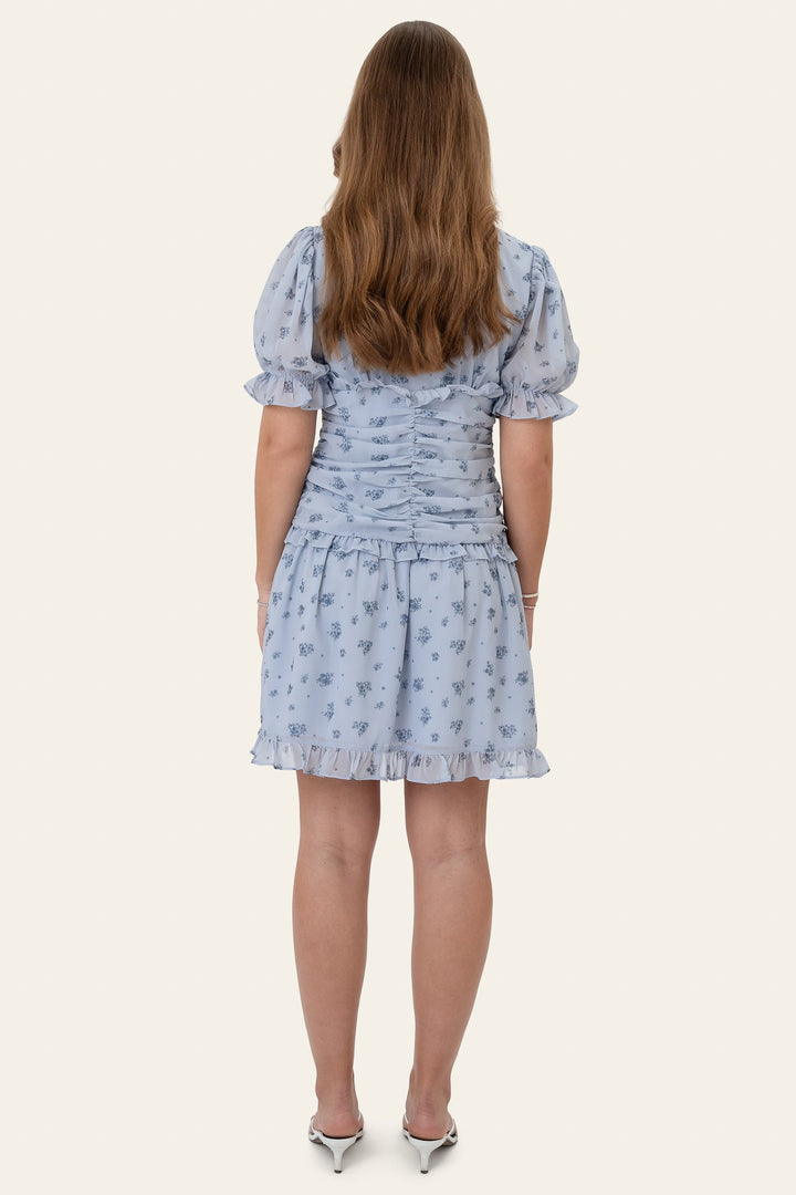 Ariel Dress Blue Flower Print | Kjoler | Smuk