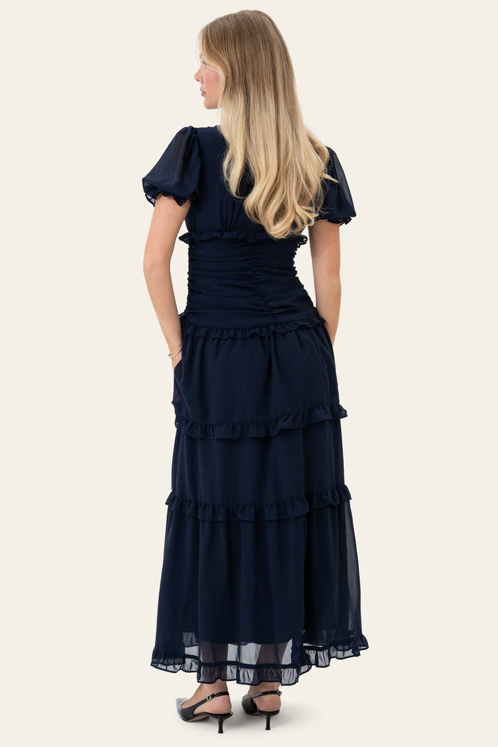 Ariel Long Dress Navy | Kjoler | Smuk