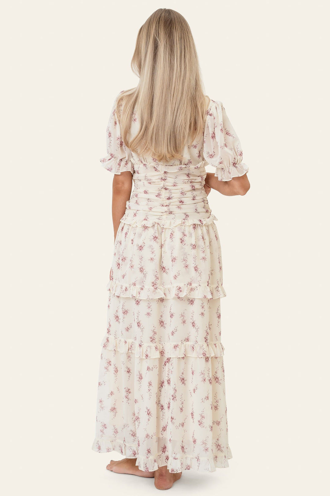 Ariel Long Dress Off White Vintage Rose | Kjoler | Smuk