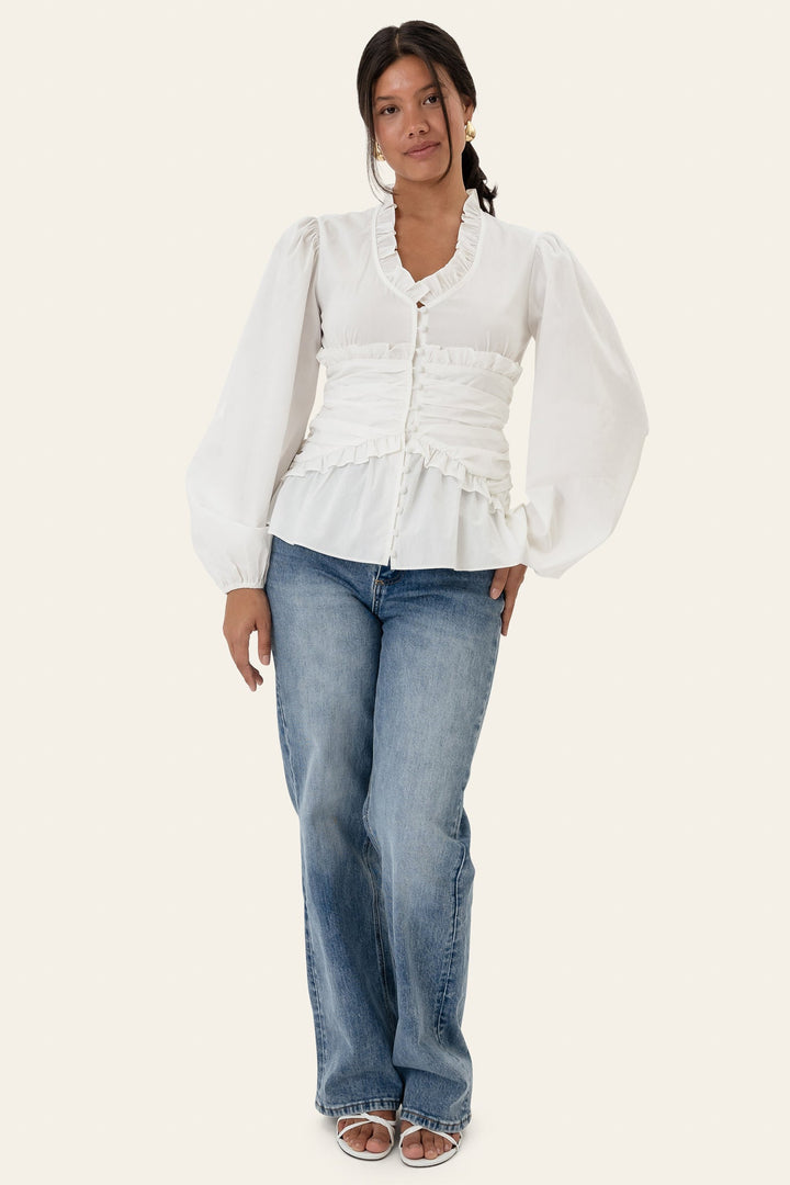 Ariel Ls Blouse White | Skjorter og bluser | Smuk