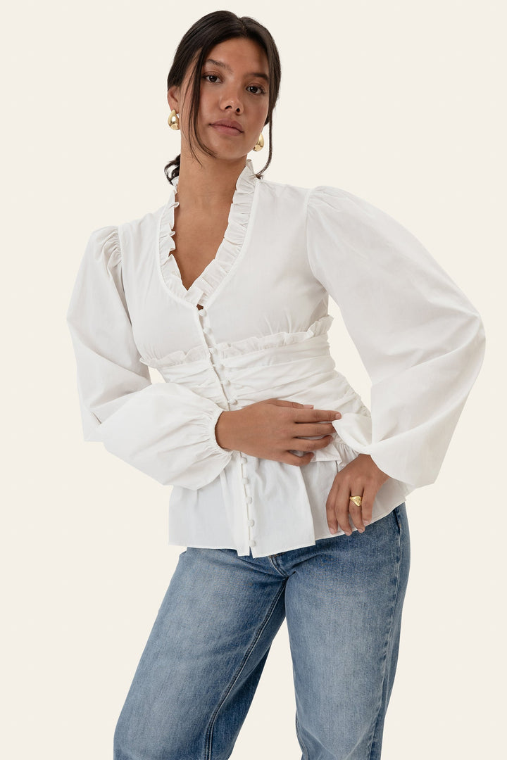 Ariel Ls Blouse White | Skjorter og bluser | Smuk