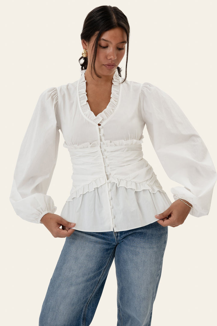 Ariel Ls Blouse White | Skjorter og bluser | Smuk