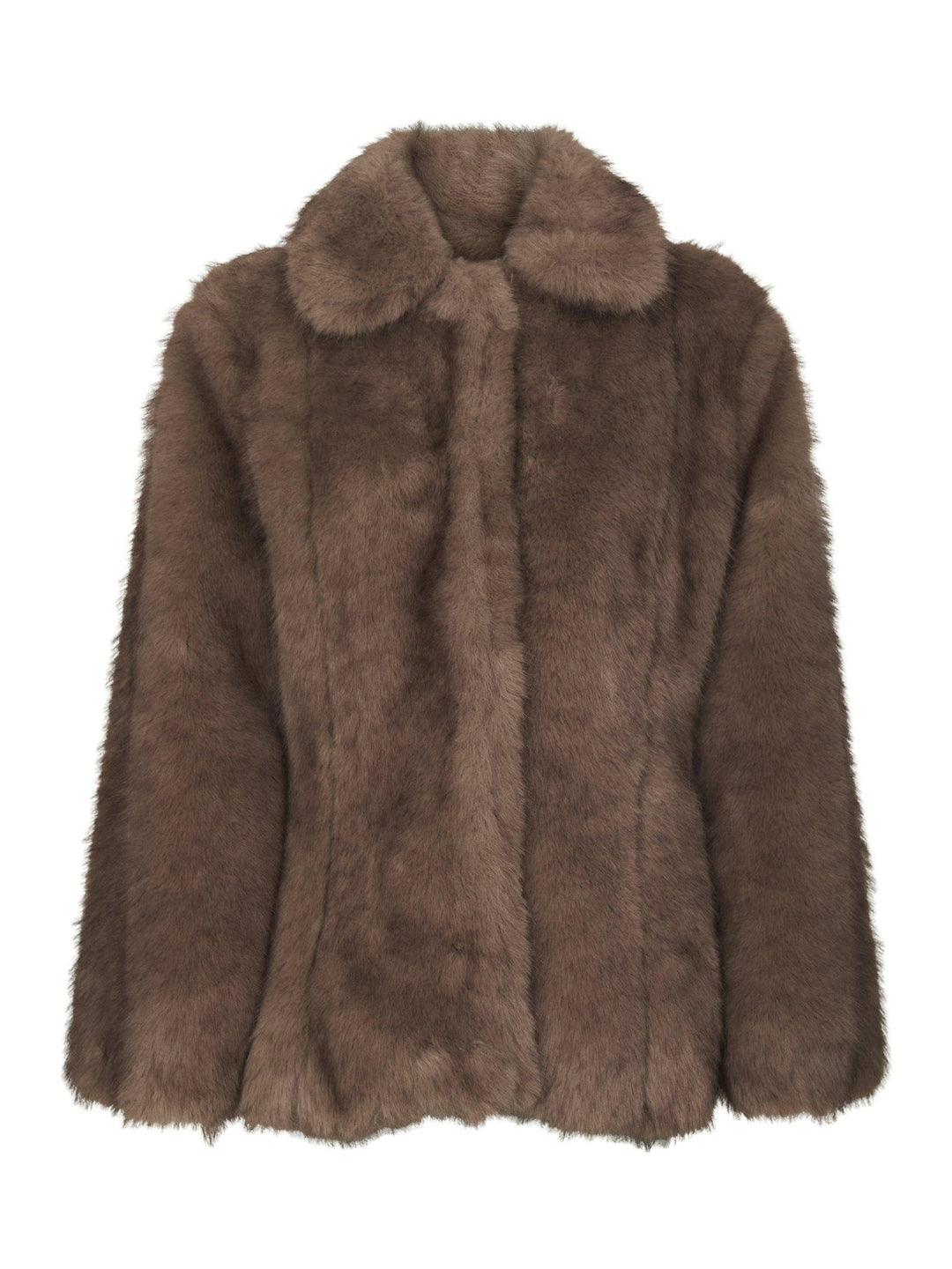 Ariella Faux Fur Peplum Jacket Warm Grey | Yttertøy | Smuk