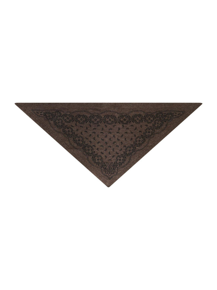 Ariya Paisley Knit Scarf Brown Melange | Accessories | Smuk