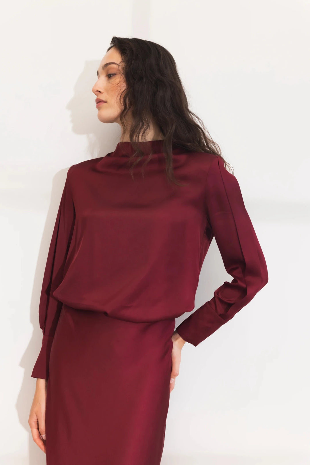 Arlene Blouse Dark Red | Skjorter og bluser | Smuk