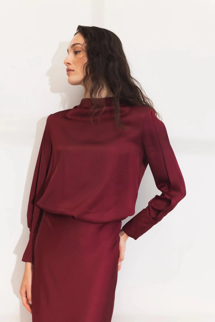 Arlene Blouse Dark Red | Skjorter og bluser | Smuk
