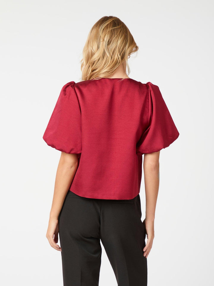 Aska Dull Satin Blouse Wine | Skjorter og bluser | Smuk - Dameklær på nett